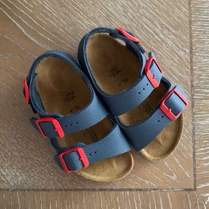 Birkenstock leather navy sandals
